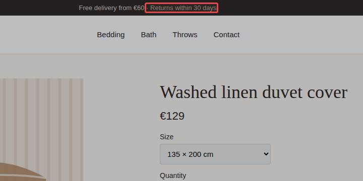 Screenshot of the element on your page, outlined in red: Text is hard to read because of low contrast